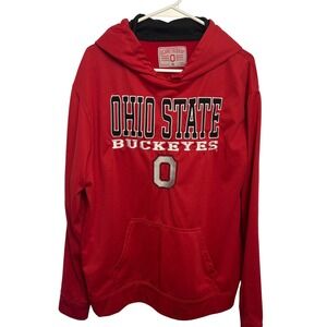 Scarlet & Gray Ohio‎ State Buckeyes Red Embroidered Hoodie Mens XL Polyester